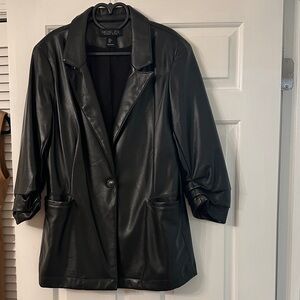 Rachel Zoe Black Faux Leather Blazer